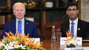 The UK and US will “work through” concerns about Joe Biden’s multibillion-dollar package of green subsidies, Rishi Sunak revealed ahead of talks with the US president today in San Diego.