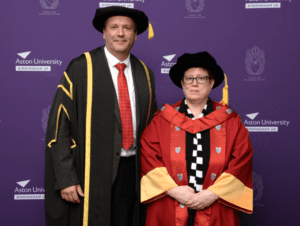 Aston University has awarded the director of Birmingham LGBT an honorary doctorate in business administration (DBA) for her exceptional contributions to education, social justice and the advancement of learning.